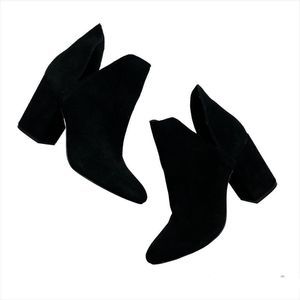 Steve Madden Rookie Black Suude Heeled Booties Women’s Size 9